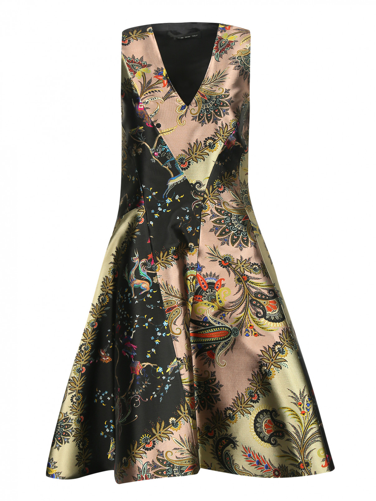 Платье без рукавов с цветочным узором Etro  –  Общий вид  – Цвет:  Черный