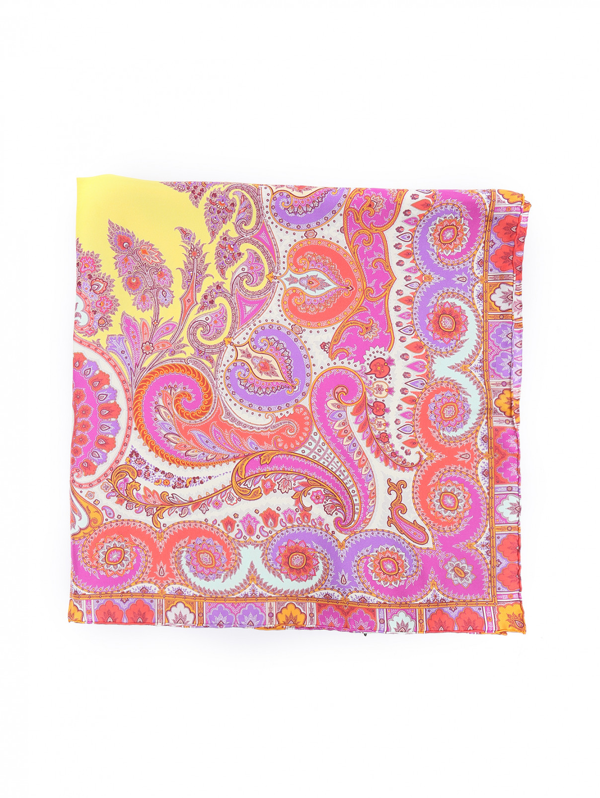 Платок из шелка с узором Etro  –  Общий вид  – Цвет:  Узор