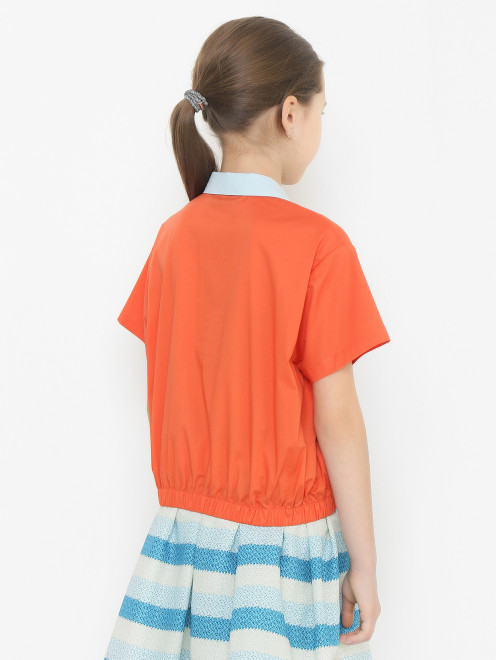 Хлопковая блуза с коротким рукавом - МодельВерхНиз1