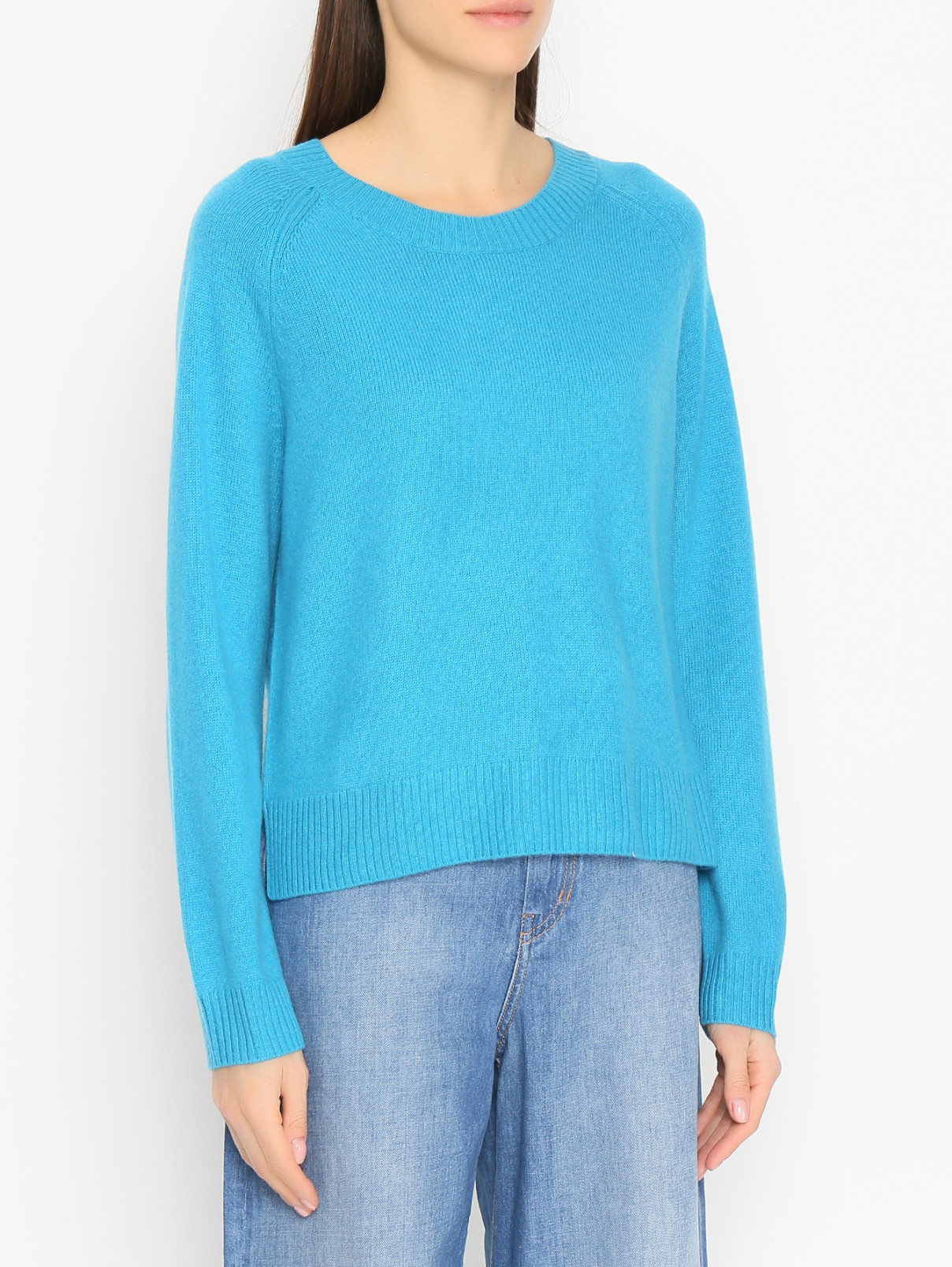 Базовый джемпер из кашемира Weekend Max Mara  –  МодельВерхНиз  – Цвет:  Синий