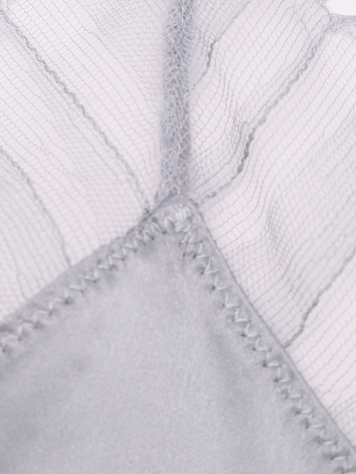 Топ из шелка с кружевной отделкой Iro  –  Деталь1  – Цвет:  Серый