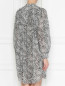 Платье-рубашка из смесвого шелка с принтом Isabel Marant  –  МодельВерхНиз1