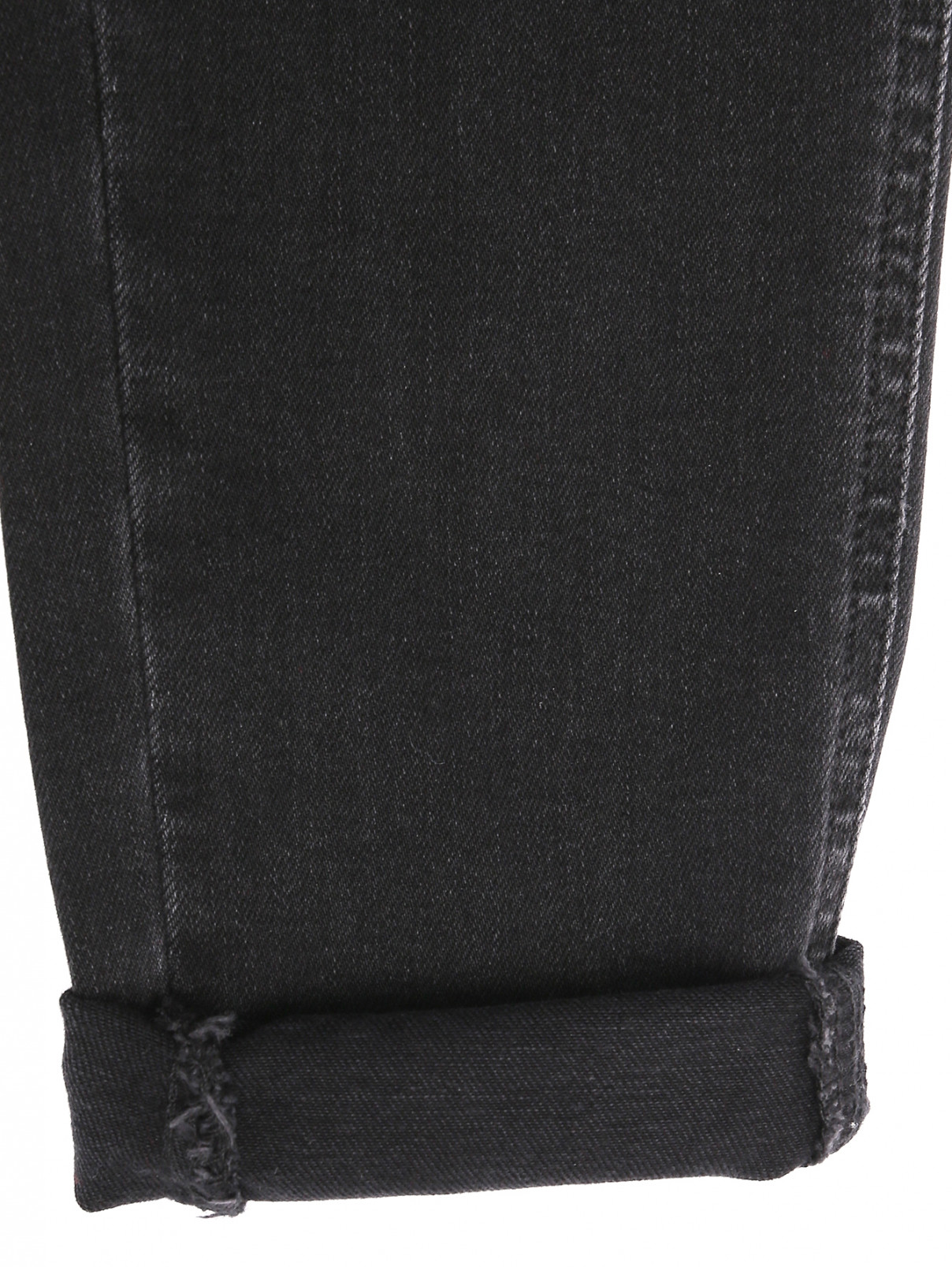 Джинсы из темного денима с потертостями Tommy Jeans  –  Деталь2  – Цвет:  Черный