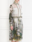 Платье из шелка с узором и кружевной отделкой Alberta Ferretti  –  МодельВерхНиз