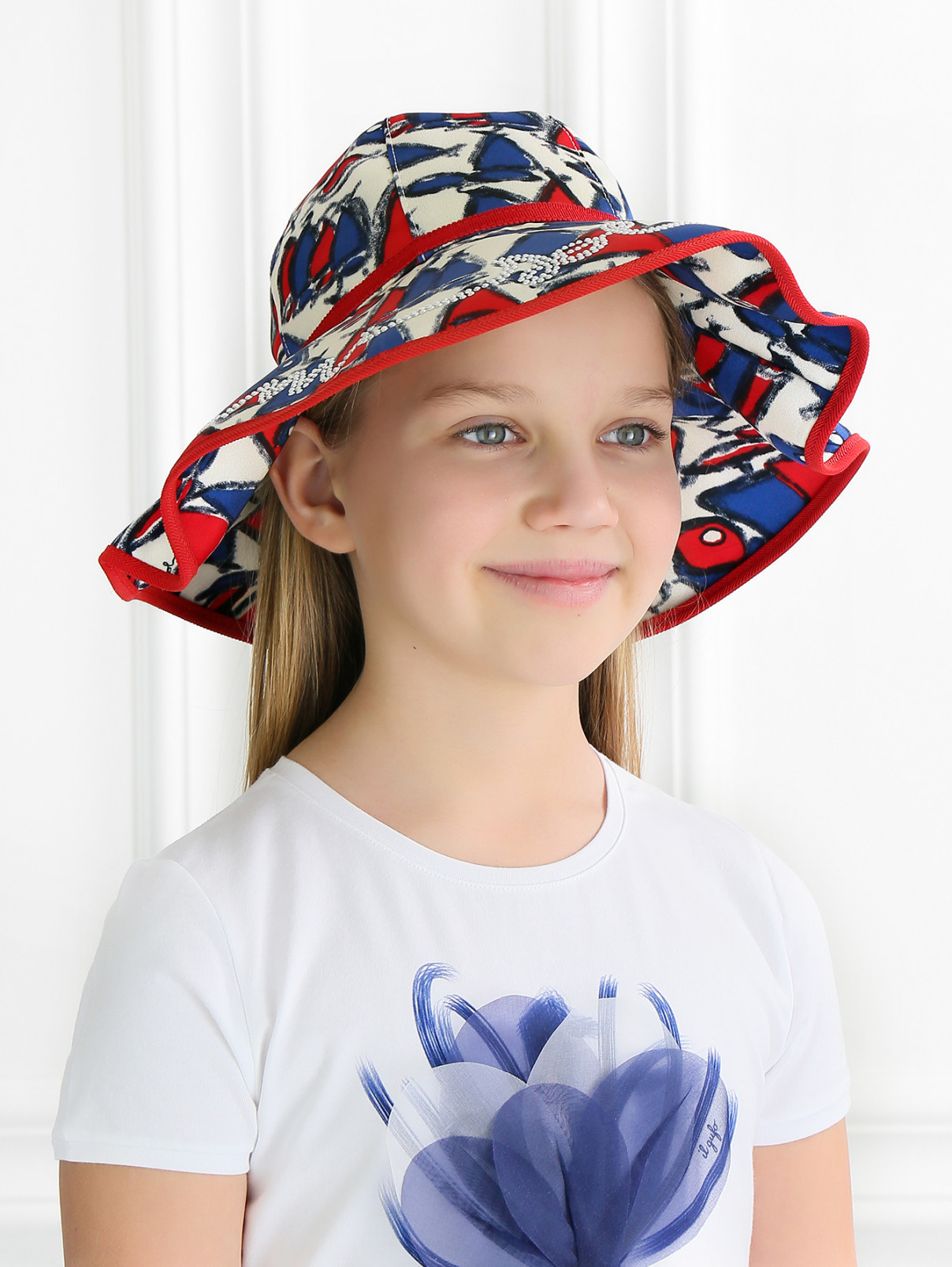 Текстильная шляпа с узором MiMiSol  –  Модель Общий вид  – Цвет:  Мультиколор