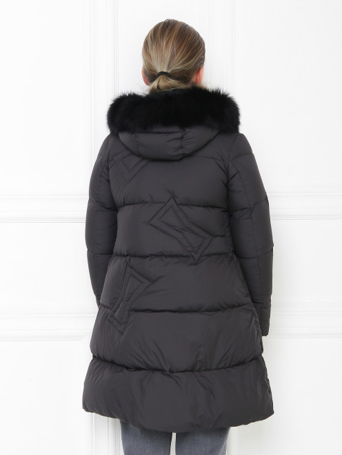 Стеганое пуховое пальто с капюшоном - МодельВерхНиз1