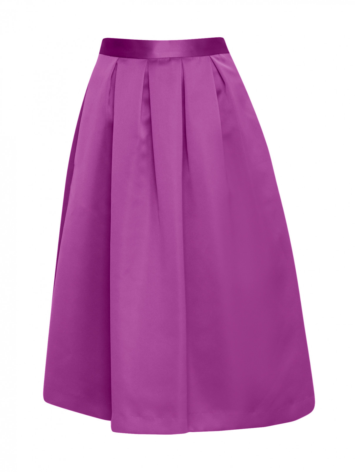 Юбка-миди со складками P.A.R.O.S.H.  –  Общий вид  – Цвет:  Фиолетовый