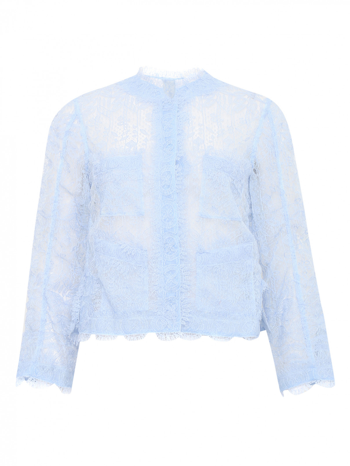Куртка из кружева Ermanno Scervino  –  Общий вид  – Цвет:  Синий