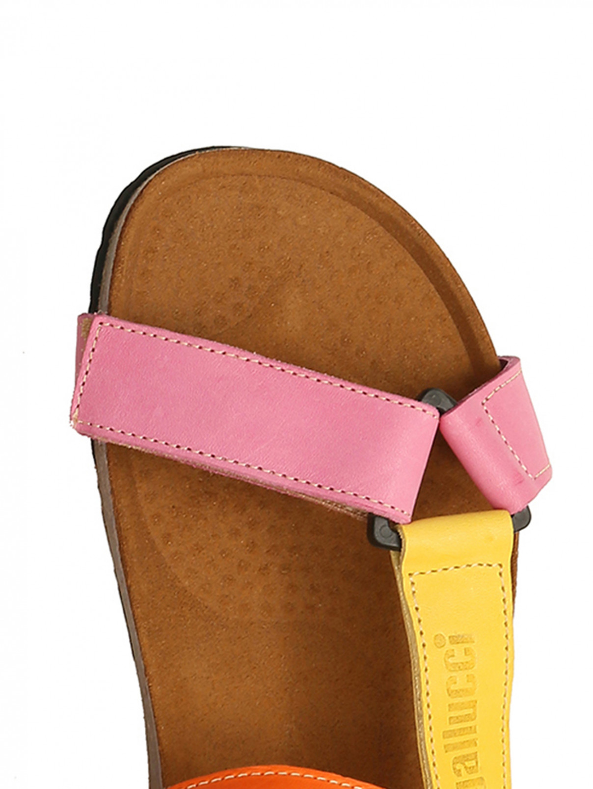 Кожаные сандалии на липучке Gallucci  –  Деталь  – Цвет:  Оранжевый