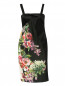 Платье-футляр из шелка с цветочным узором Isola Marras  –  Общий вид