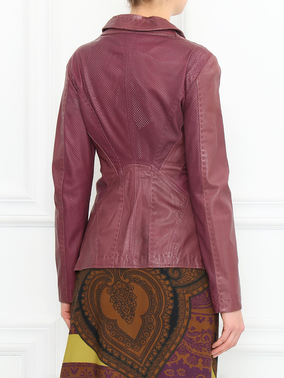 Куртка из кожи Isola Marras  –  Модель Верх-Низ1  – Цвет:  Фиолетовый