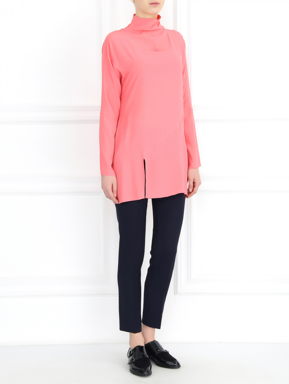 Удлиненная блуза с драпировкой Antonio Marras  –  Модель Общий вид  – Цвет:  Розовый