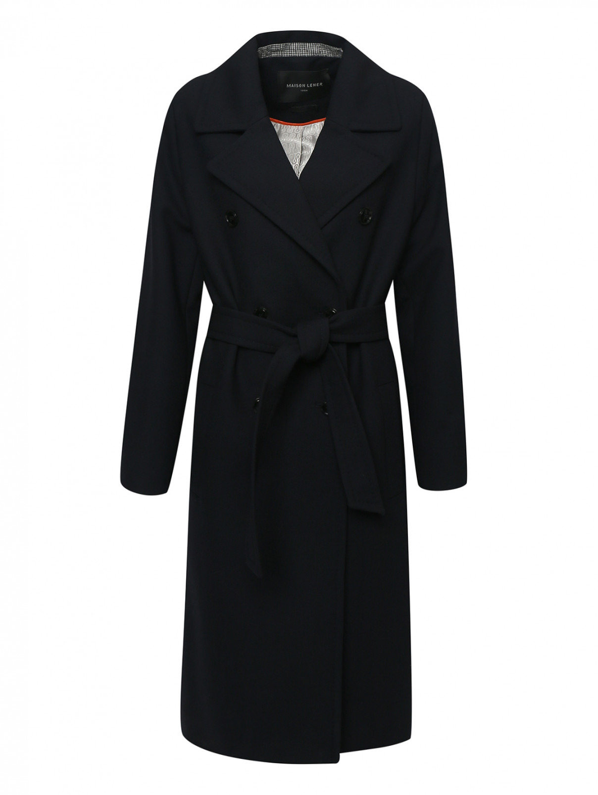 Пальто двубортное из шерсти Maison Lener  –  Общий вид  – Цвет:  Черный