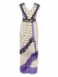 Шелковое платье-макси с V-образным вырезом Alberta Ferretti  –  Общий вид