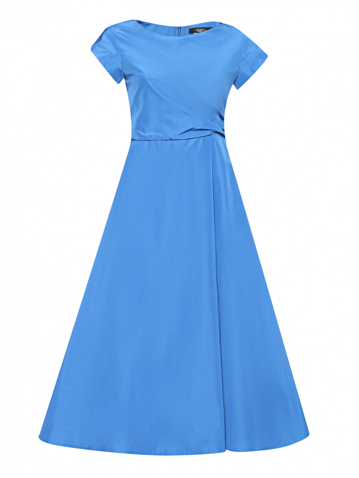 Платье-миди с драпировкой Weekend Max Mara  –  Общий вид  – Цвет:  Синий