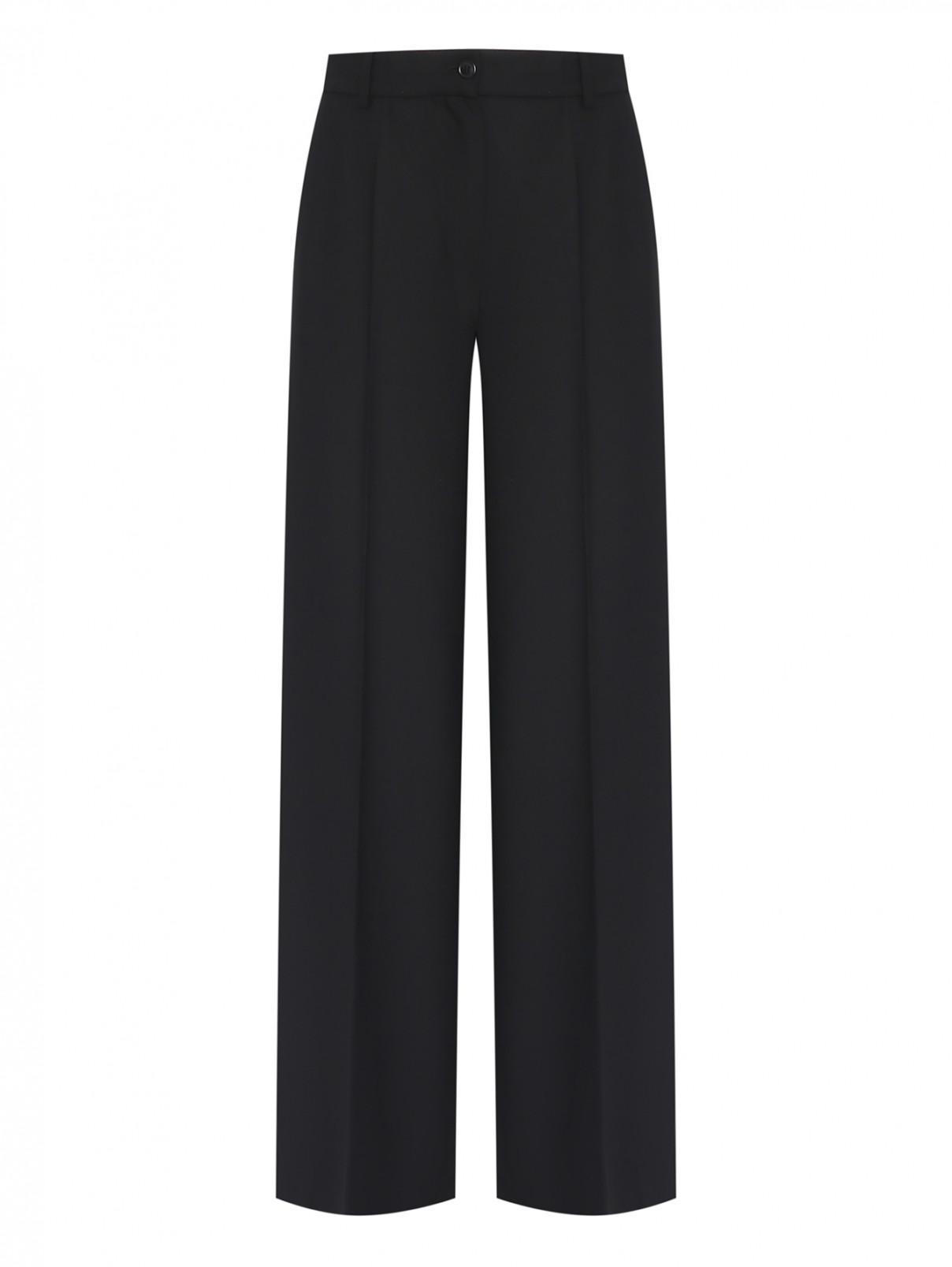 Широкие брюки со стрелками Luisa Spagnoli  –  Общий вид  – Цвет:  Черный