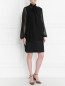 Платье из шелка прямого кроя с прозрачным рукавом Alberta Ferretti  –  Модель Общий вид