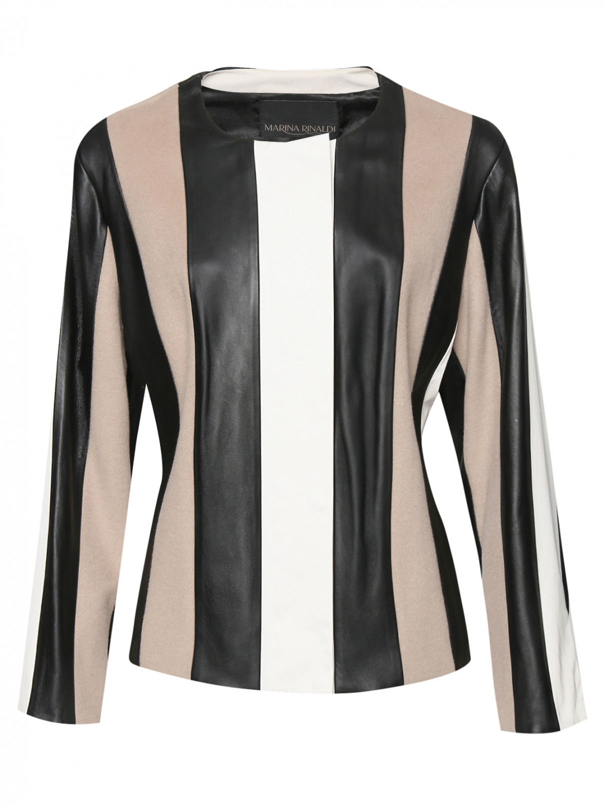 Куртка в полоску на молнии Marina Rinaldi  –  Общий вид  – Цвет:  Мультиколор