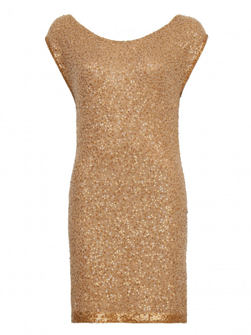 Платье-мини из кашемира декорированное пайетками - Общий вид