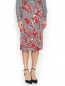 Плиссированная юбка-миди с узором Moschino Boutique  –  МодельВерхНиз