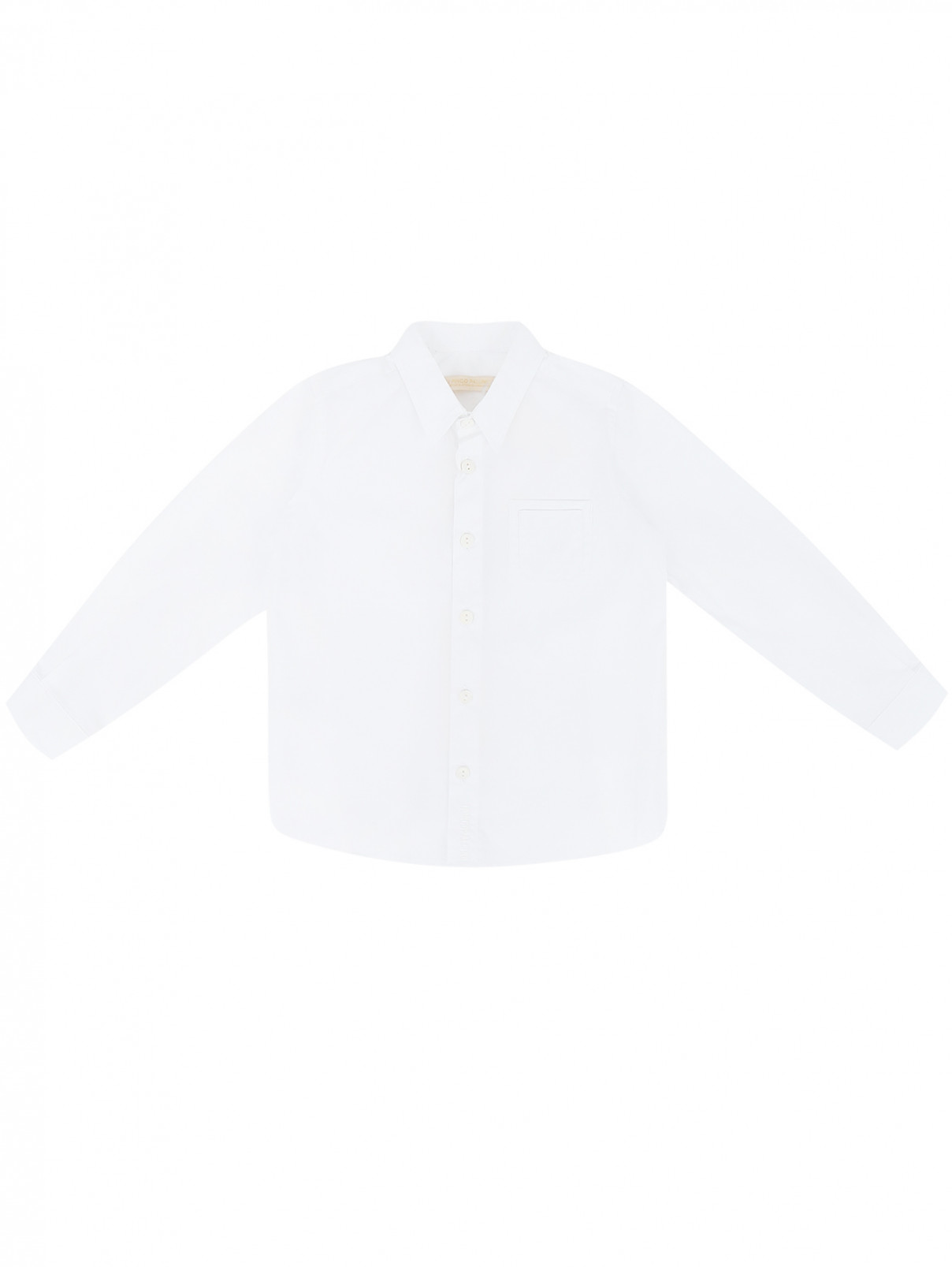 Рубашка из хлопка с нагрудным карманом I Pinco Pallino  –  Общий вид  – Цвет:  Белый