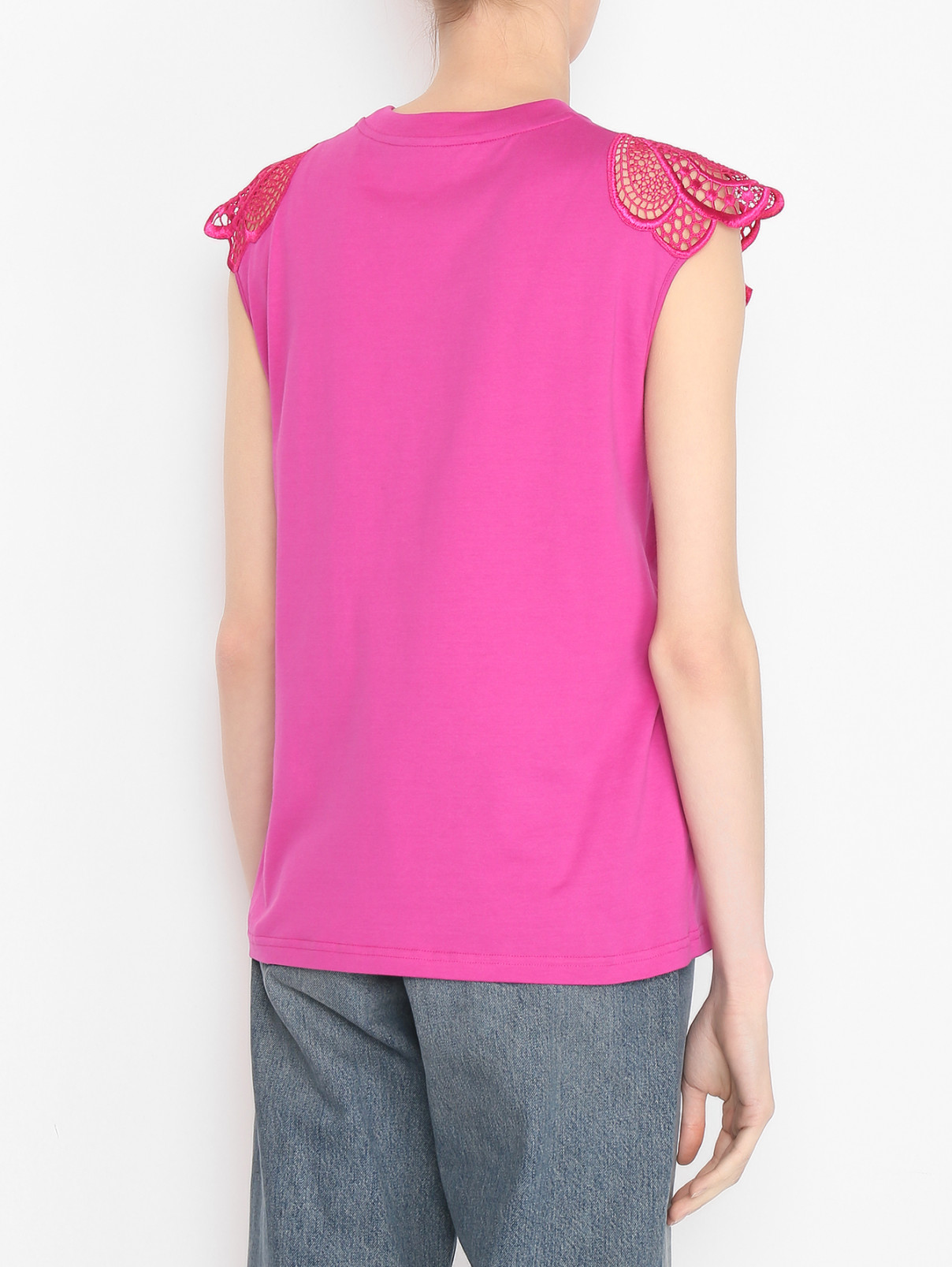 Блуза из хлопка с вышивкой Alberta Ferretti  –  МодельВерхНиз1  – Цвет:  Розовый