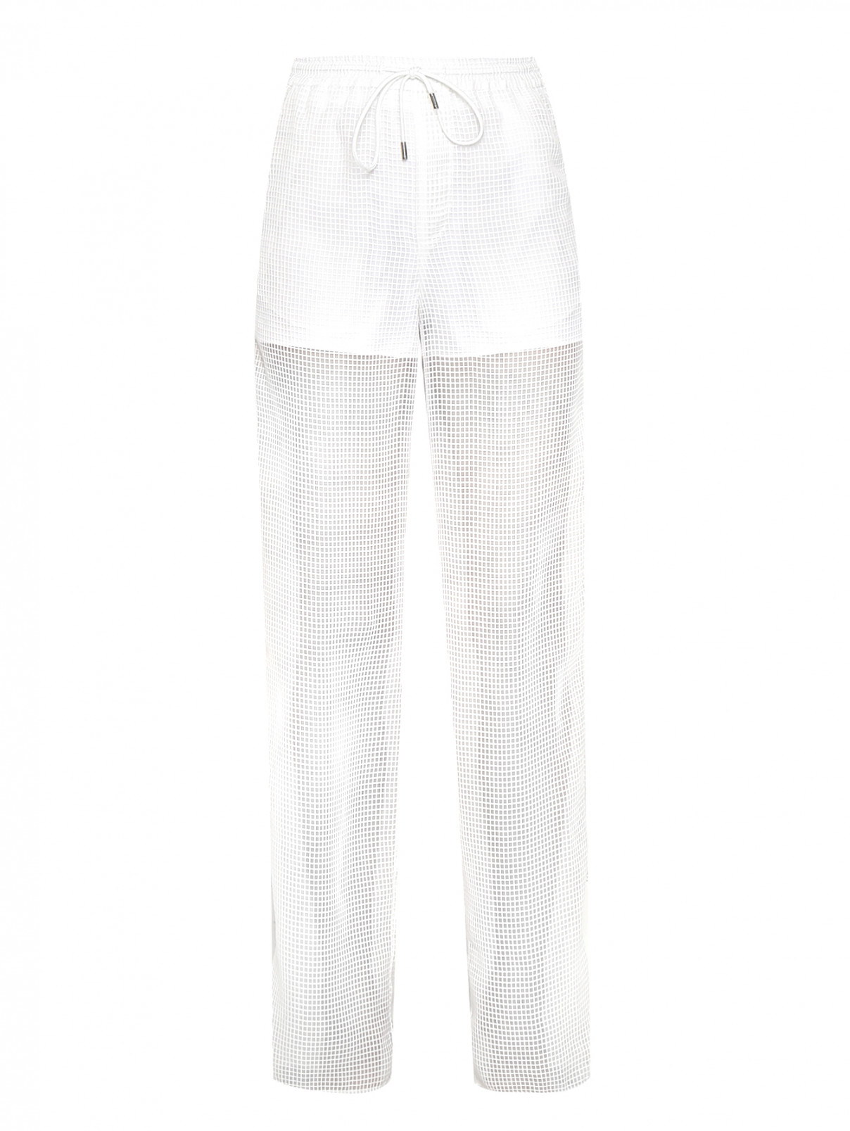 Прозрачные брюки на резинке Maison Margiela  –  Общий вид  – Цвет:  Белый