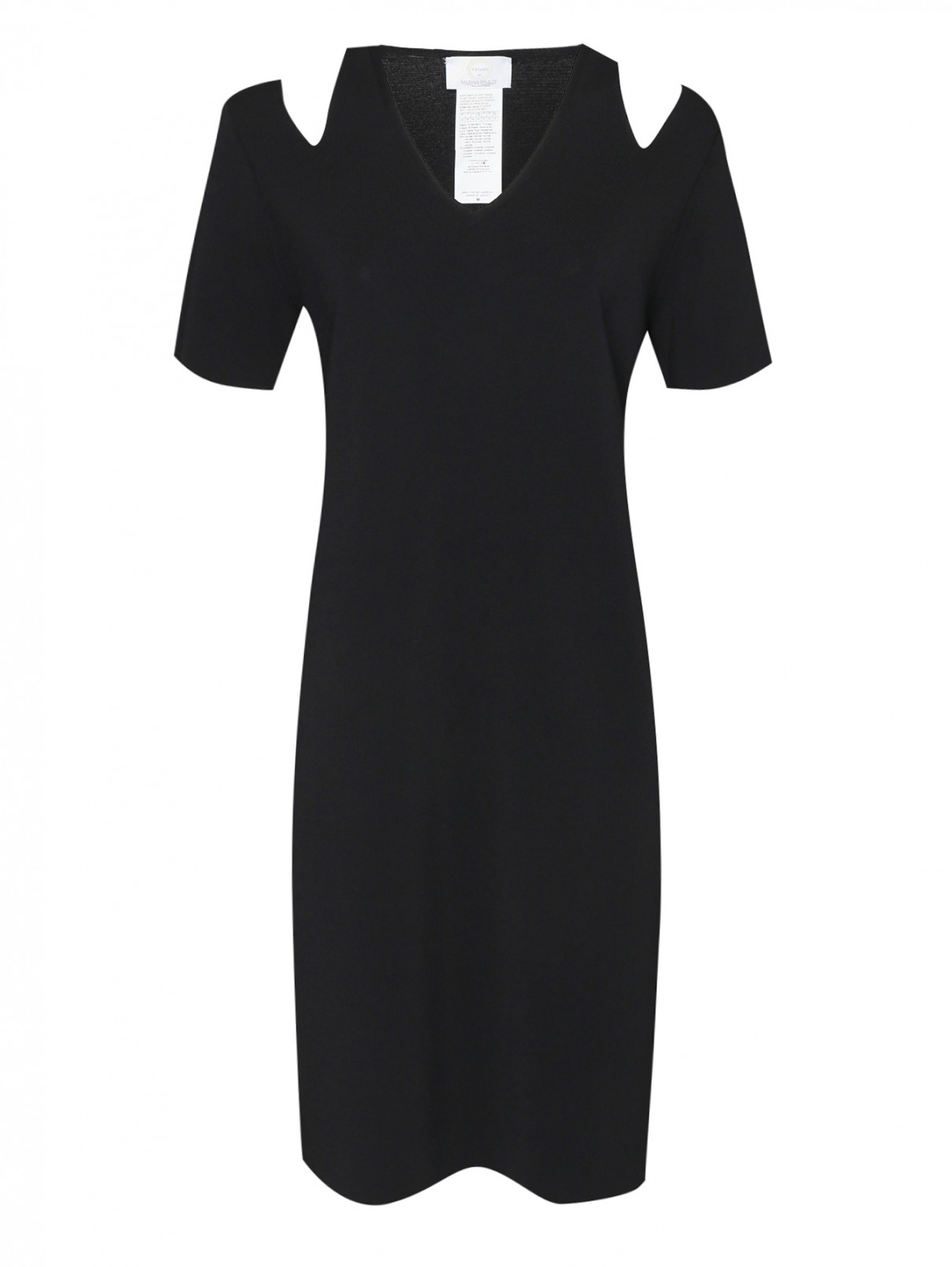 Платье-миди из вискозы Marina Rinaldi  –  Общий вид  – Цвет:  Черный