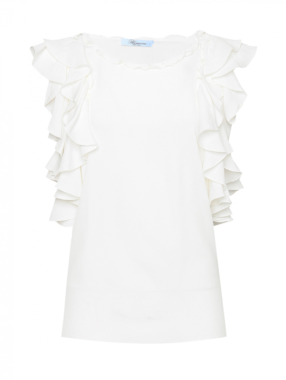 Блуза из вискозы и шелка с воланами Blumarine  –  Общий вид