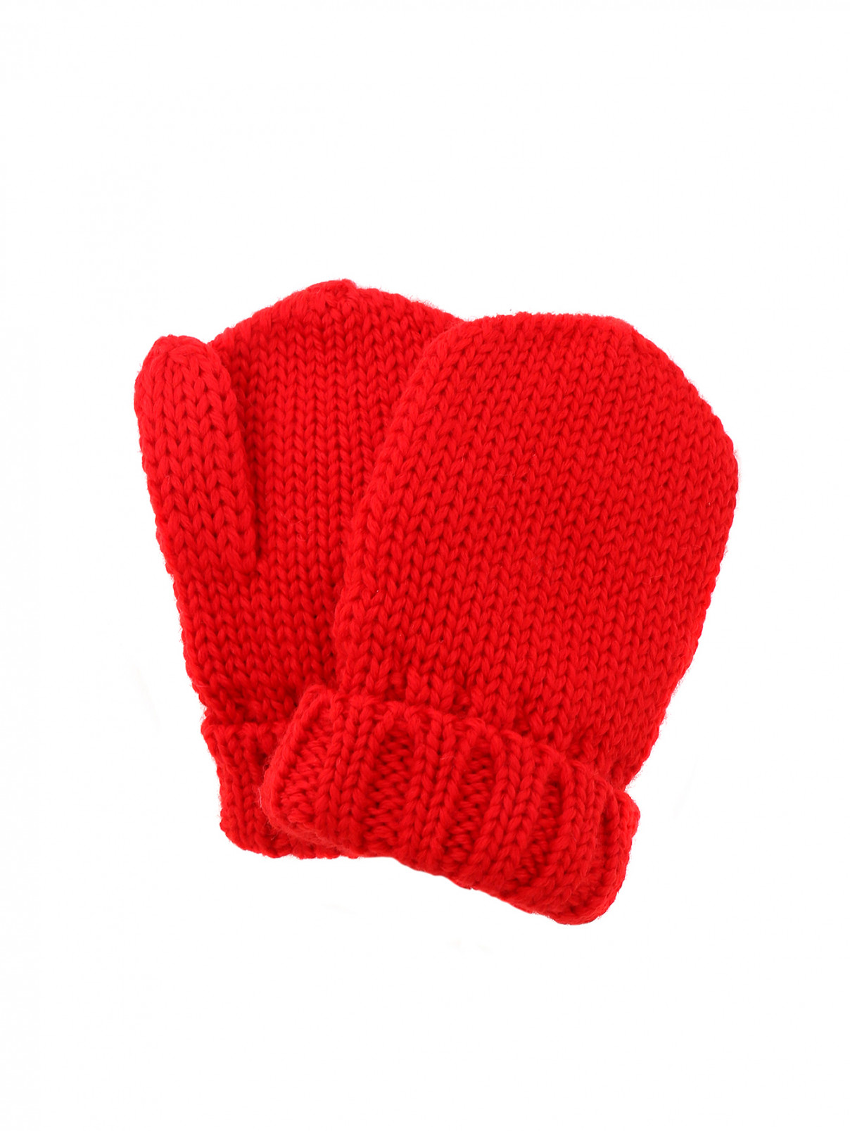 Трикотажные варежки из шерсти IL Trenino  –  Общий вид  – Цвет:  Красный