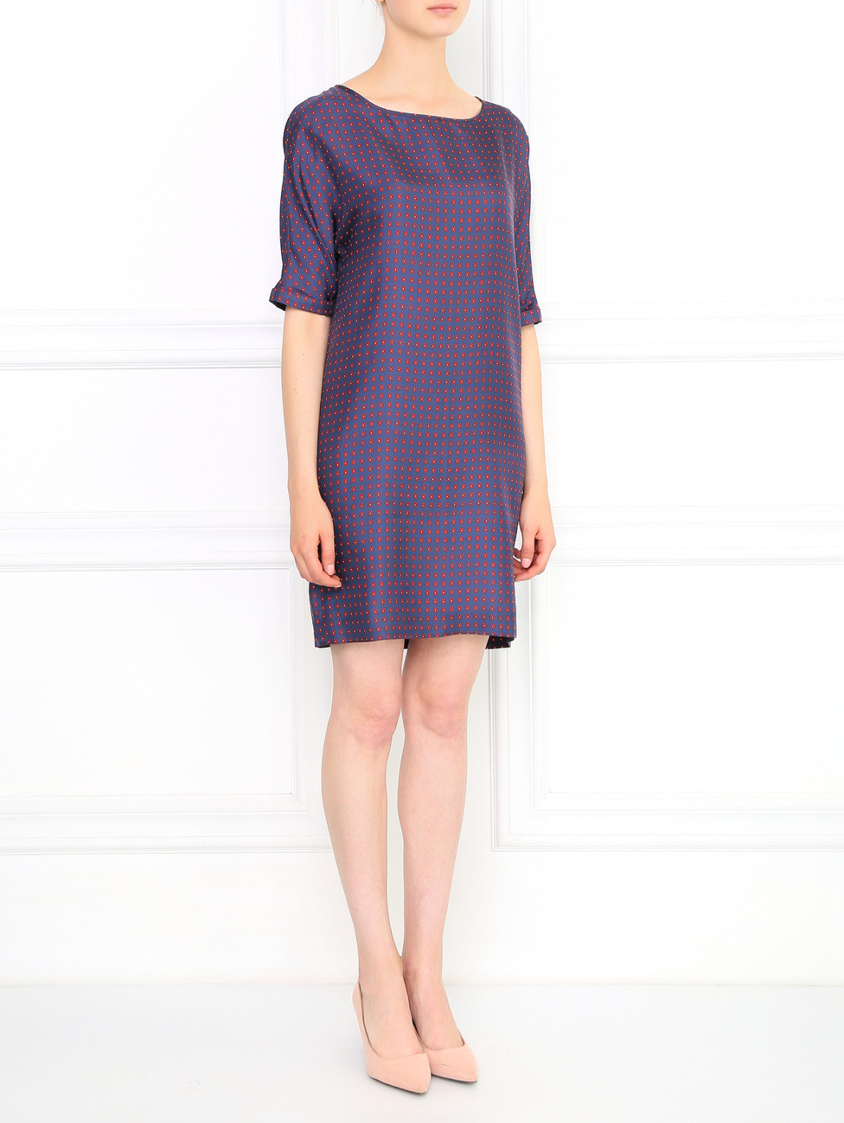 Платье из шелка с абстрактным узором Alberto Biani  –  Модель Общий вид  – Цвет:  Узор