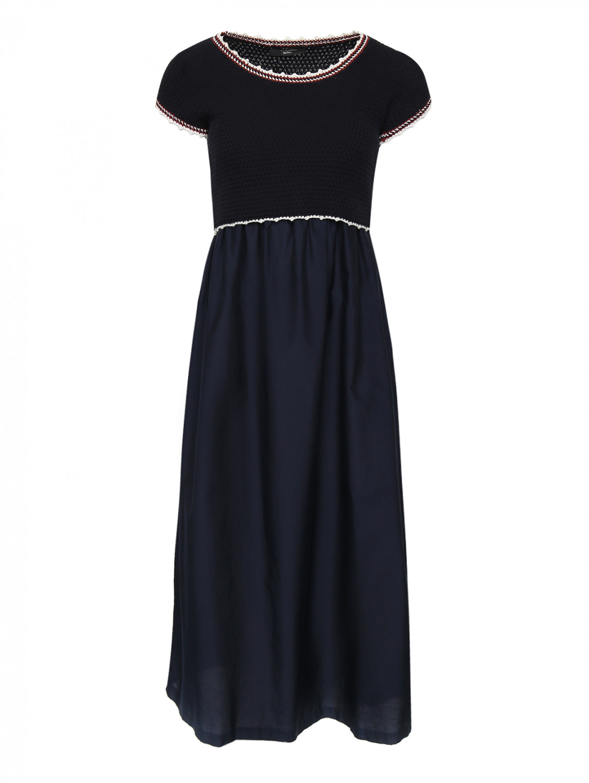 Платье из хлопка двойное Weekend Max Mara  –  Общий вид  – Цвет:  Синий
