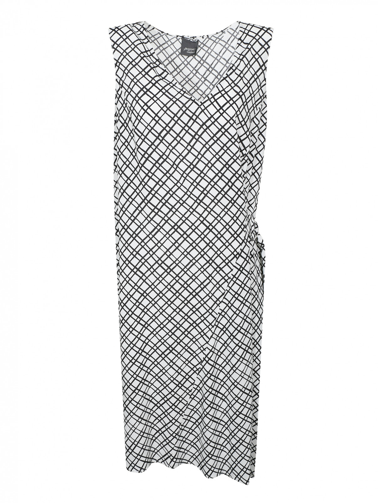 Платье с узором без рукавов Marina Rinaldi  –  Общий вид  – Цвет:  Белый