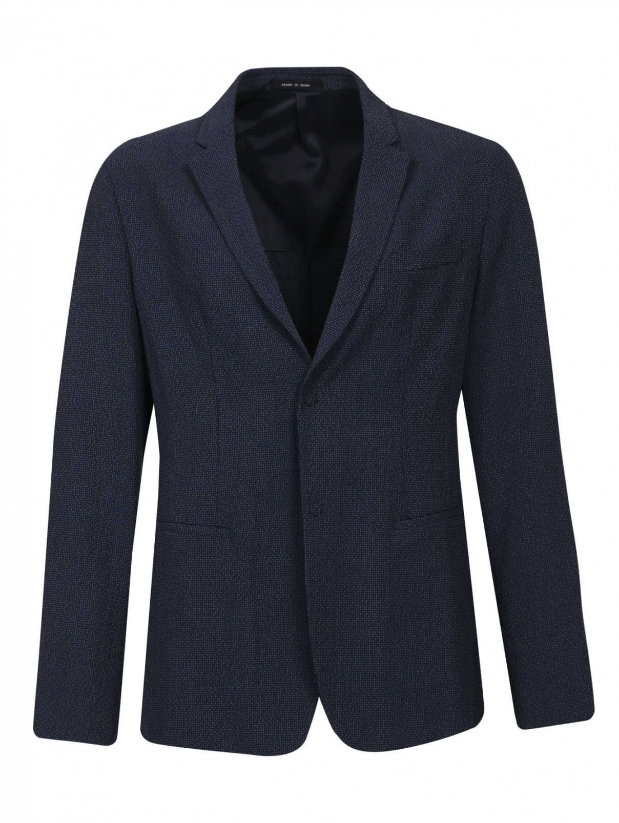 Пиджак из шерсти и шелка Emporio Armani  –  Общий вид  – Цвет:  Серый