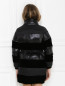 Стеганое пальто из комбинированной ткани Emporio Armani  –  МодельВерхНиз1