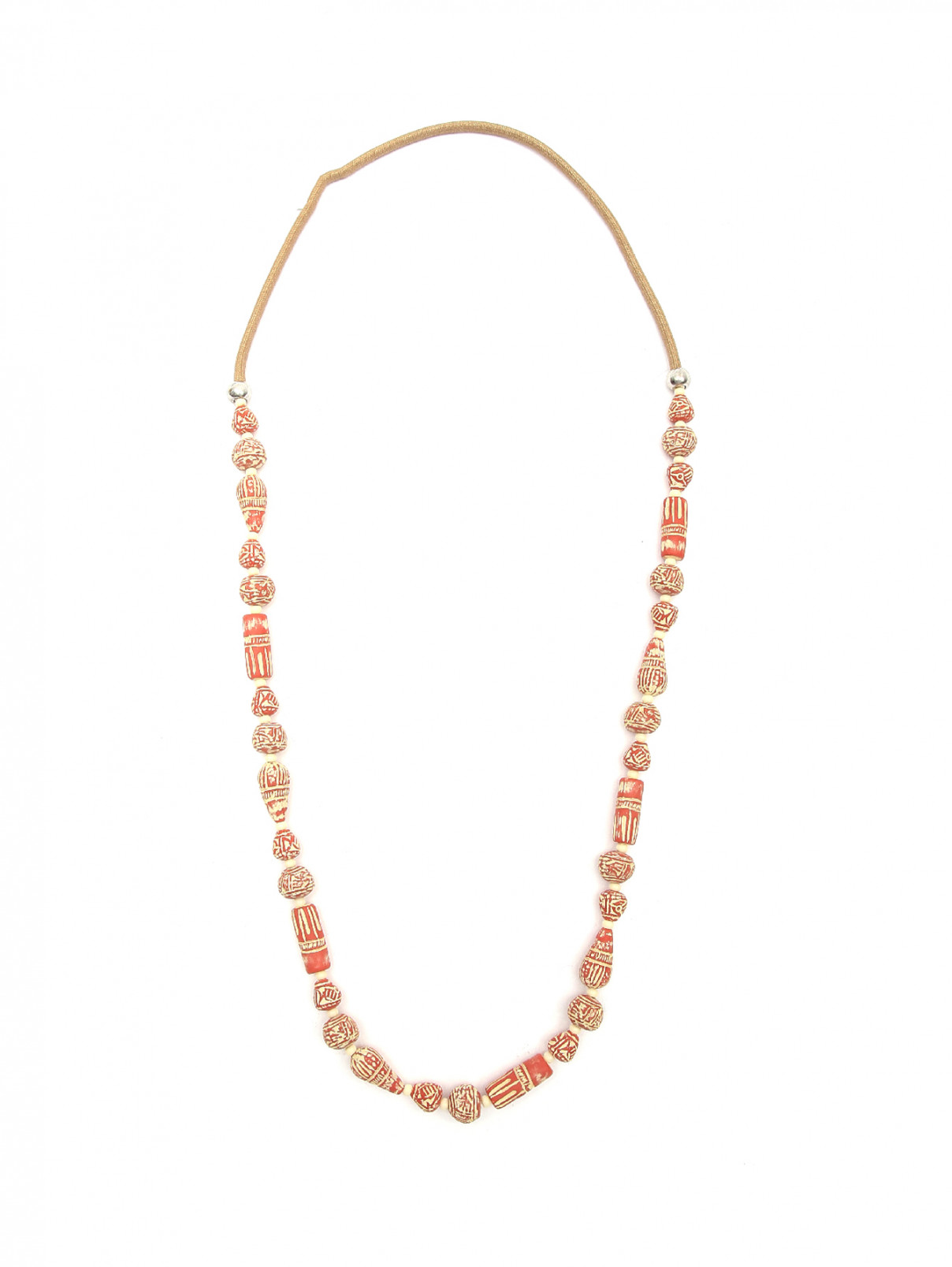 Ожерелье из акрила и пластика с узором Marina Rinaldi  –  Общий вид  – Цвет:  Оранжевый