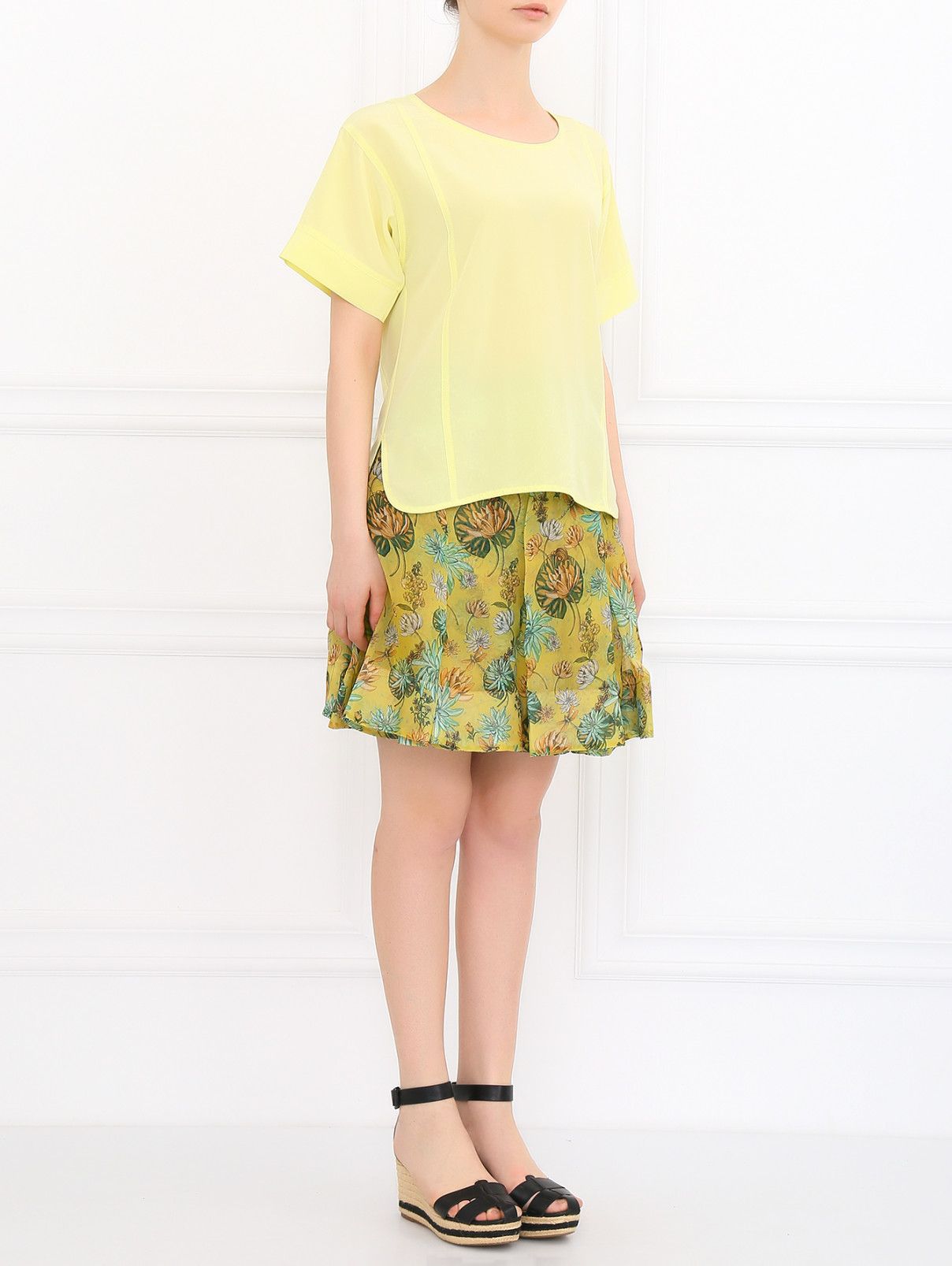 Блуза из шелка свободного кроя Barbara Bui  –  Модель Общий вид  – Цвет:  Желтый