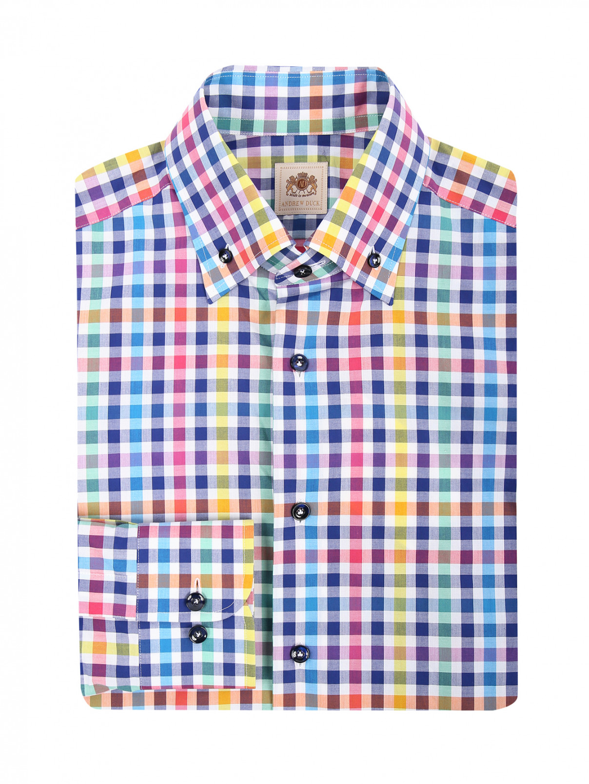 Рубашка из хлопка с узором "клетка" Andrew Duck  –  Общий вид  – Цвет:  Мультиколор
