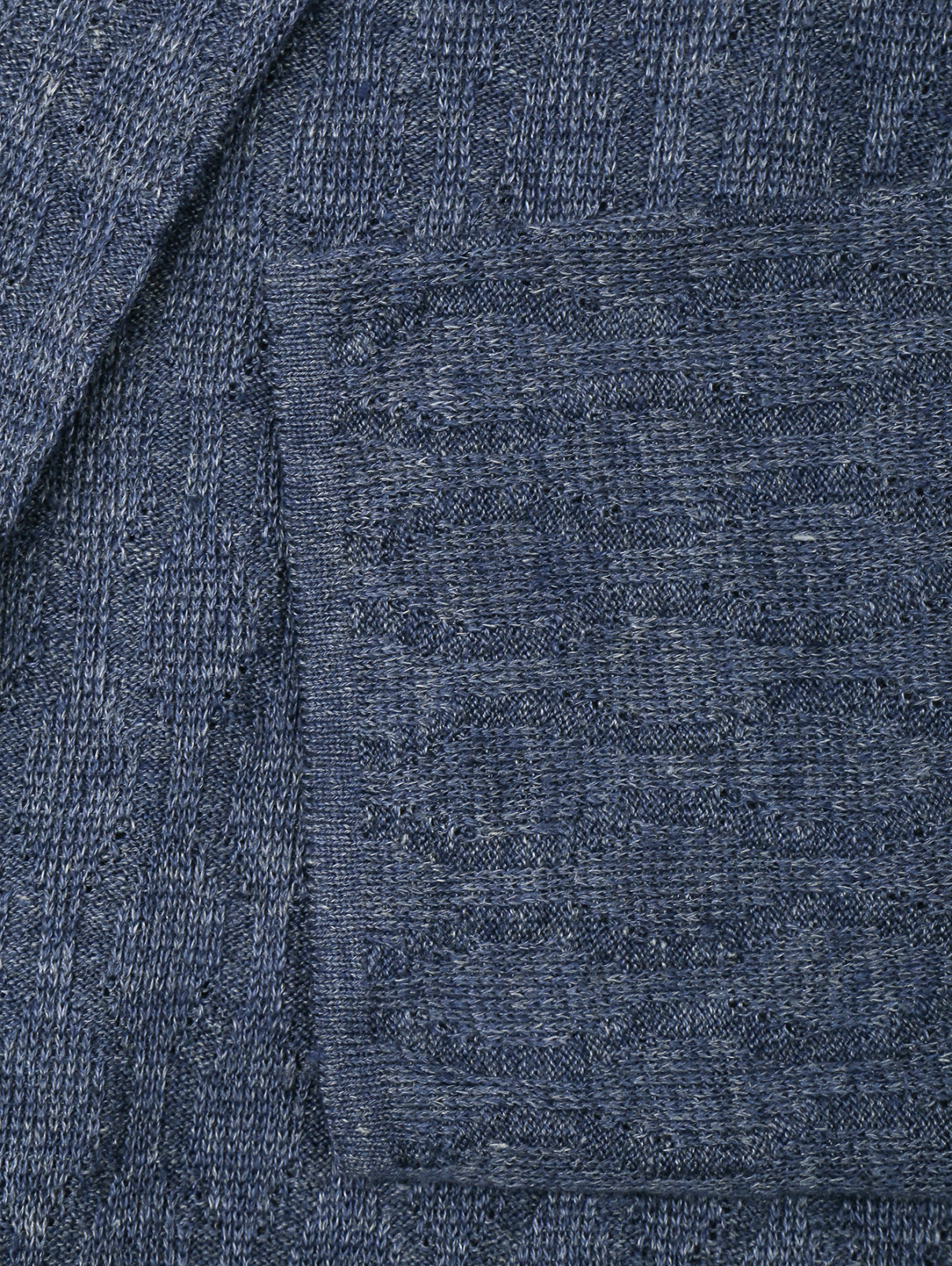 Трикотажный пиджак из льна LARDINI  –  Деталь  – Цвет:  Синий