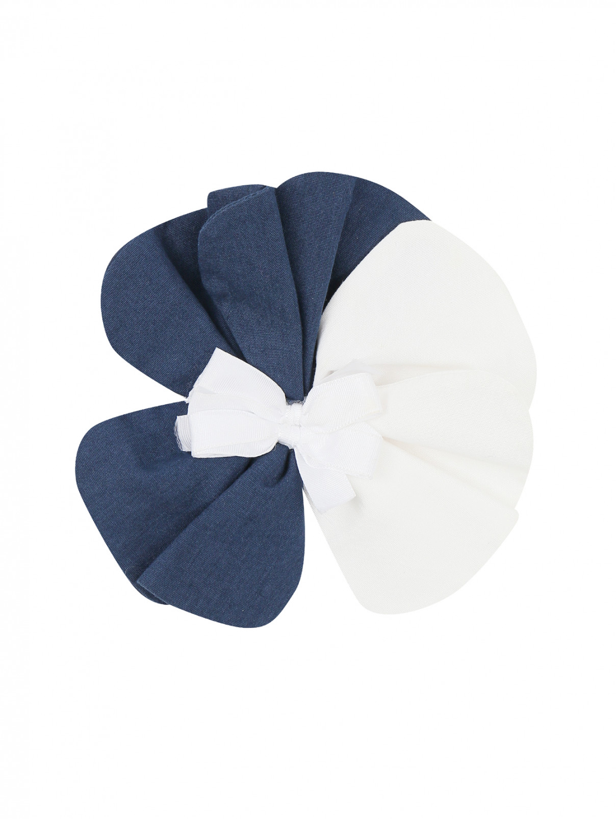 Брошь-цветок из текстиля Aletta  –  Общий вид  – Цвет:  Синий