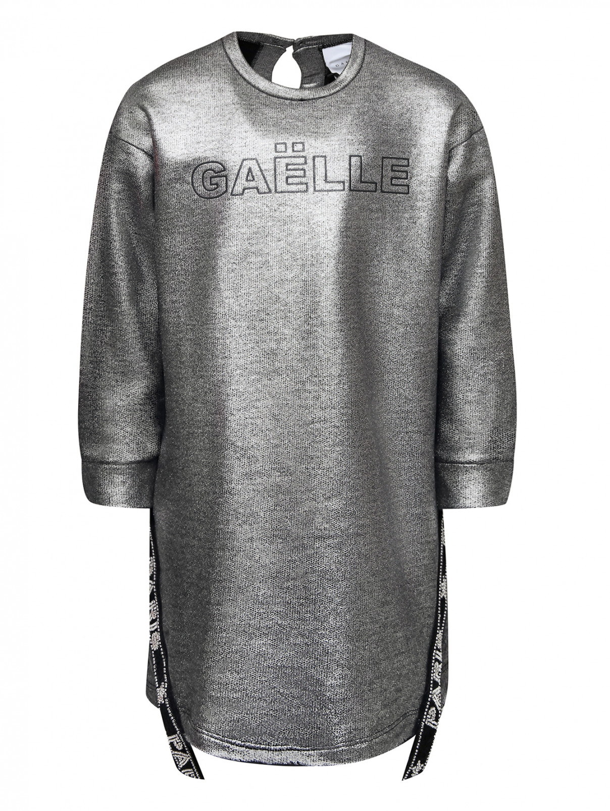 Трикотажное платье с аппликацией Gaelle  –  Общий вид  – Цвет:  Серый