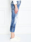 Укороченные джинсы прямого кроя с потертостями Dsquared2  –  МодельВерхНиз2