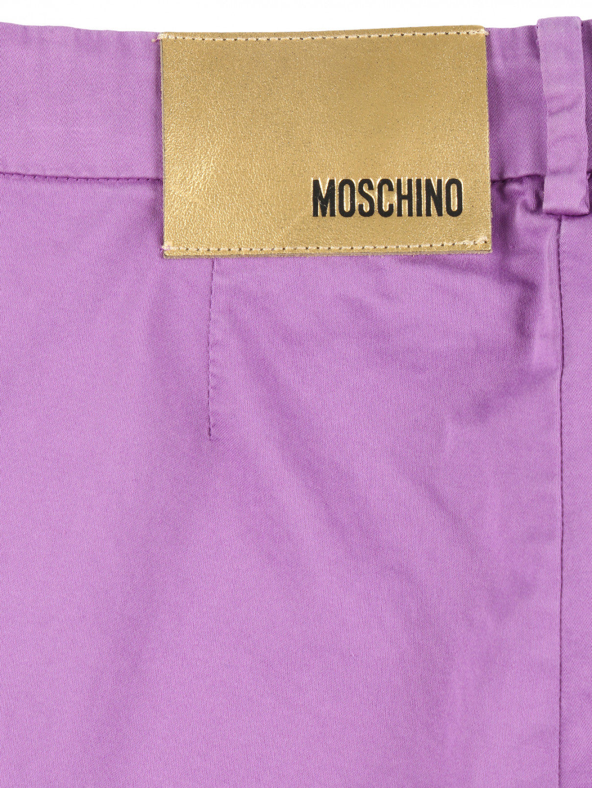 Зауженные брюки из хлопка Moschino  –  Деталь1  – Цвет:  Фиолетовый
