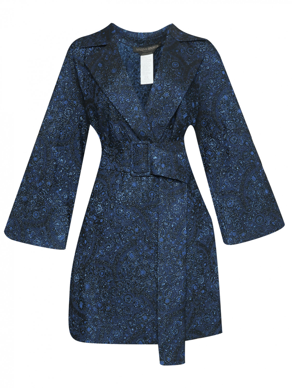 Легкое пальто с узором Marina Rinaldi  –  Общий вид  – Цвет:  Синий