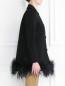 Однобортное пальто декорированное перьями страуса Moschino Boutique  –  Модель Верх-Низ2