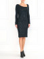Платье из кашемира и шелка, декорированное пайетками Donna Karan  –  Модель Общий вид