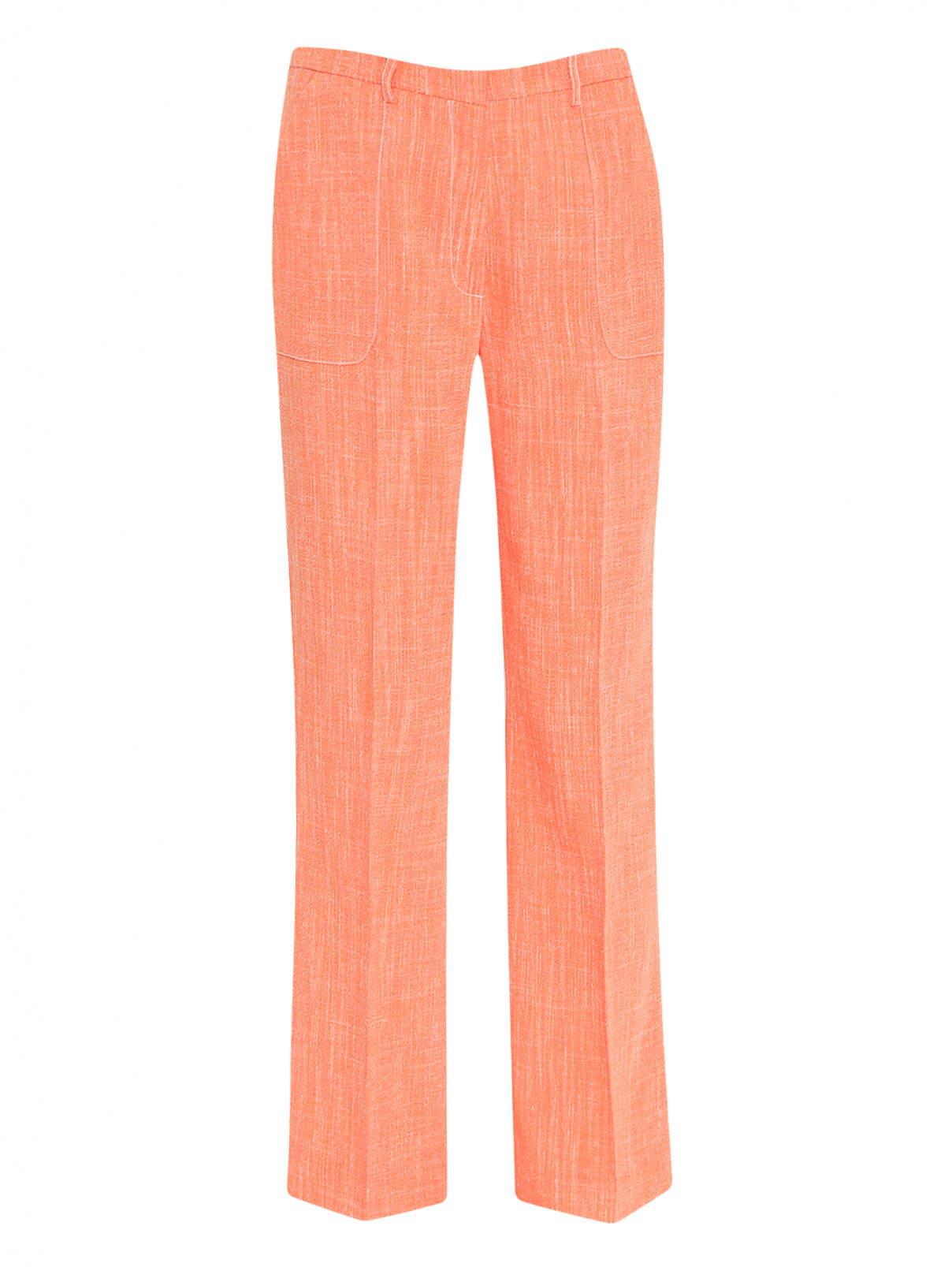 Брюки расклешенного кроя с карманами Etro  –  Общий вид  – Цвет:  Оранжевый