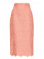 Юбка-карандаш с кружевной вставкой из хлопка Ermanno Scervino  –  Общий вид