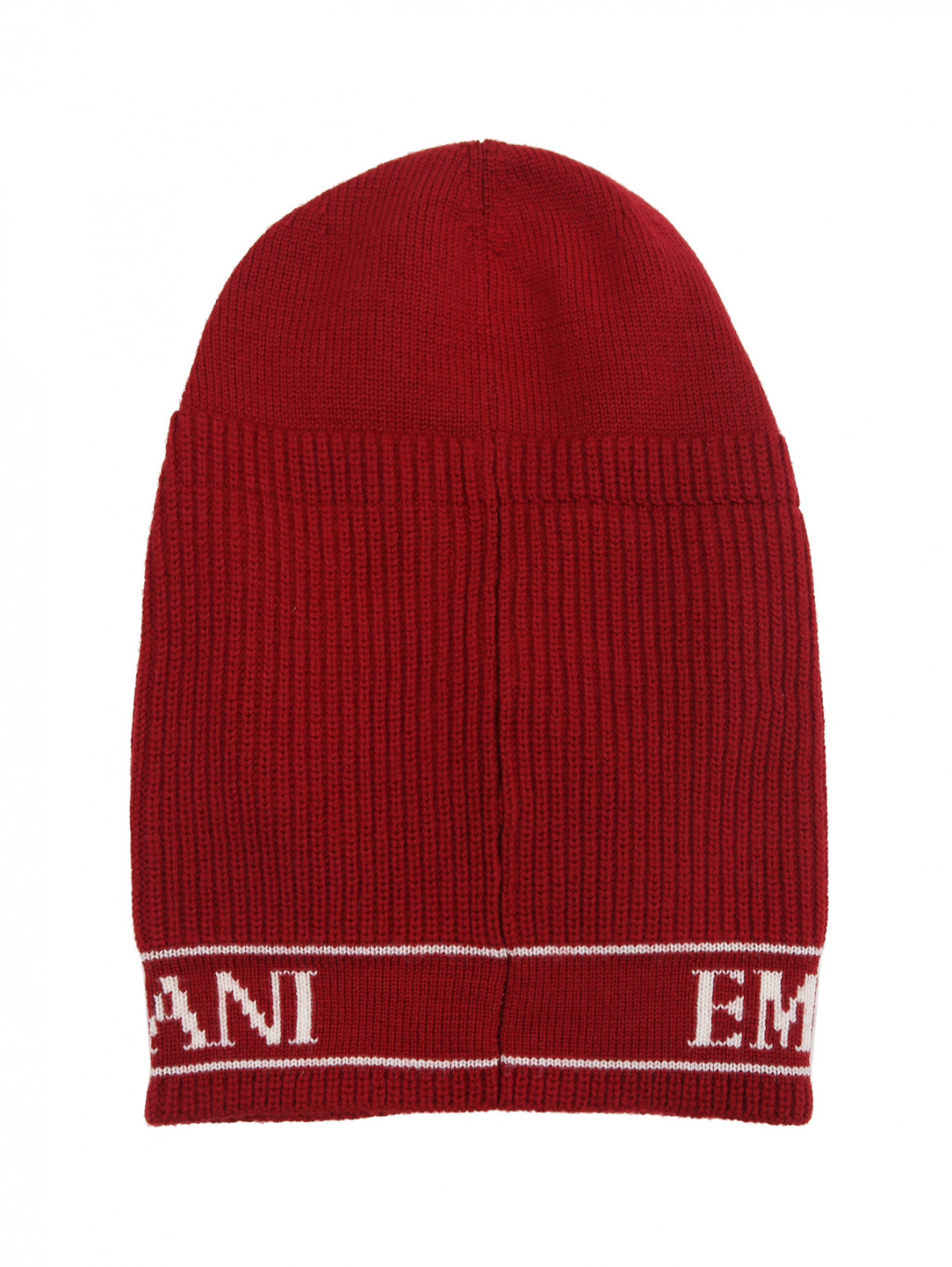 Шерстяная шапка с козырьком Emporio Armani  –  Обтравка1  – Цвет:  Красный