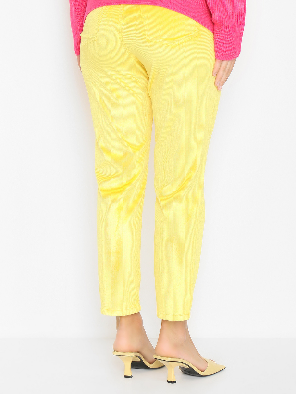 Однотонные брюки из смешанного хлопка Marina Rinaldi  –  МодельВерхНиз1  – Цвет:  Желтый